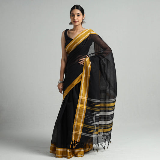 Black - Narayanpet Raat Rani Dobby Cotton Handloom Saree