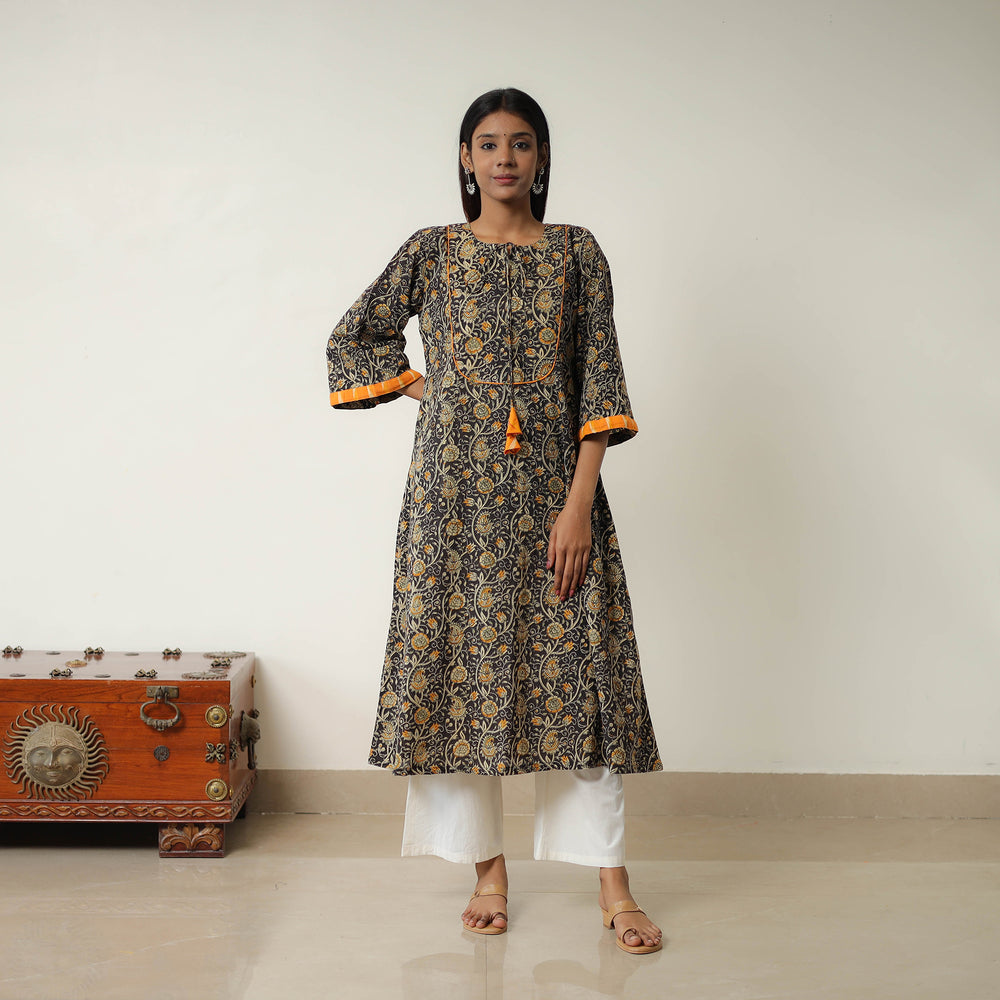 Natural Dyed Block Print Cotton Kalamkari Kurta 06