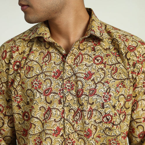 Pedana Block Print Cotton Men Kalamkari Shirt 01