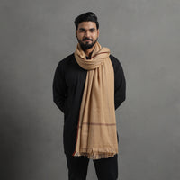 Brown - Kumaun Handwoven Pure Merino Wool Shawl for Men 09