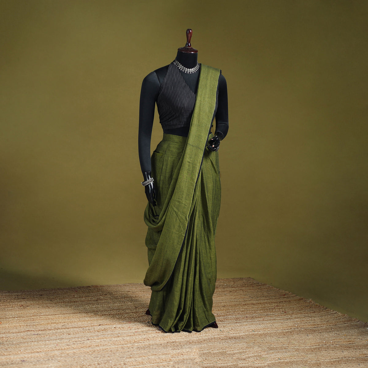 Plain Pure Mul Cotton Ready To Wear Saree 06