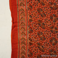 Red - Modal Silk Block Printed Ajrakh Saree with Zari Border 72