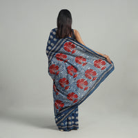 Bindaas Natural Dyed Block Print Cotton Saree 01