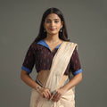 Maroon - pochampally cotton stitched ikat blouse 11