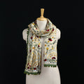 Ranihati Chanderi Silk Hand Embroidered Stole with Pom Pom 243