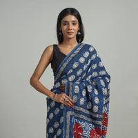 Bindaas Natural Dyed Block Print Cotton Saree 01