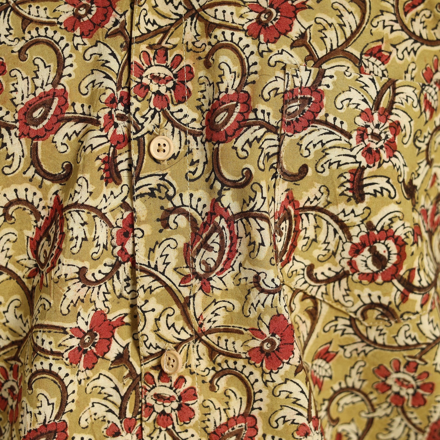 Pedana Block Print Cotton Men Kalamkari Shirt 01