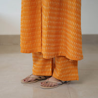 Orange - Handloom Cotton Pochampally Ikat Kurta Set with Dupatta 07