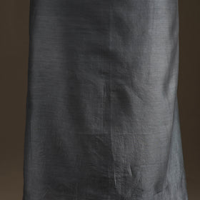 Grey - Handpainted Srikalahasti Handloom Chanderi Silk Unstitched Kurta (2.3M) 26