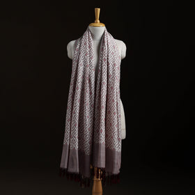 Pochampally Ikat Pure Handwoven Merino Wool x Silk Shawl 01