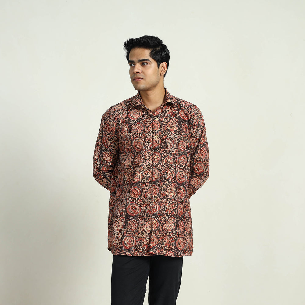 Pedana Block Print Cotton Men Kalamkari Shirt 04