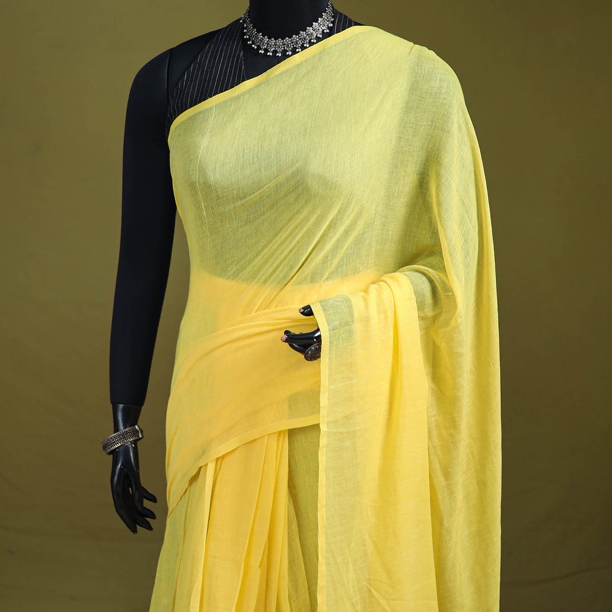 Plain Pure Mul Cotton Ready To Wear Saree 05