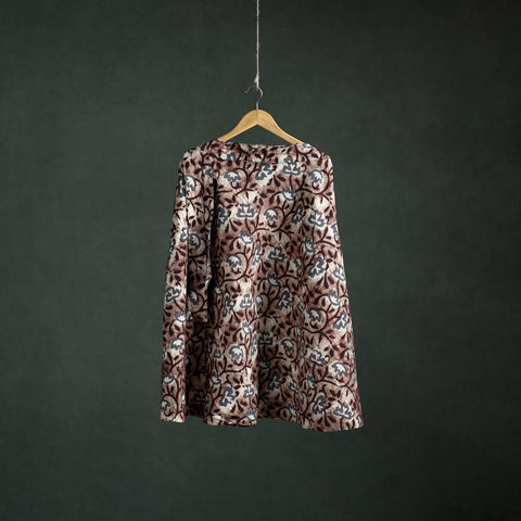 Brown - Batik Print Cotton Wrap Around Skirt 96