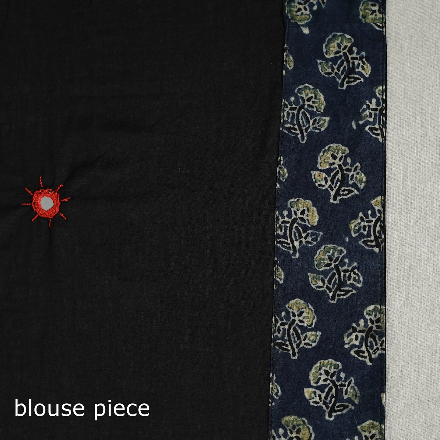 Black - Applique Patchwork Mul Cotton Tagai Ajrakh Saree 11