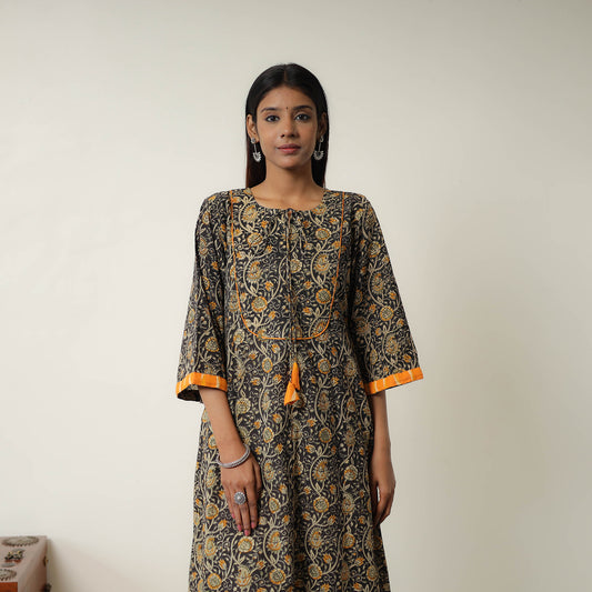 Natural Dyed Block Print Cotton Kalamkari Kurta 06