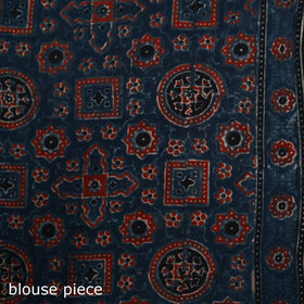 Ajrakh Hand Block Print Natural Dyed Pure Mul Cotton Saree 05