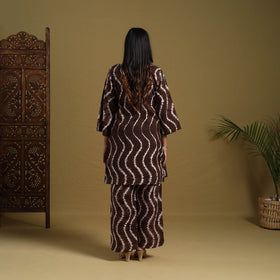 Buy Brown Tie & Dye Cotton Shibori Co-Ord Set Online