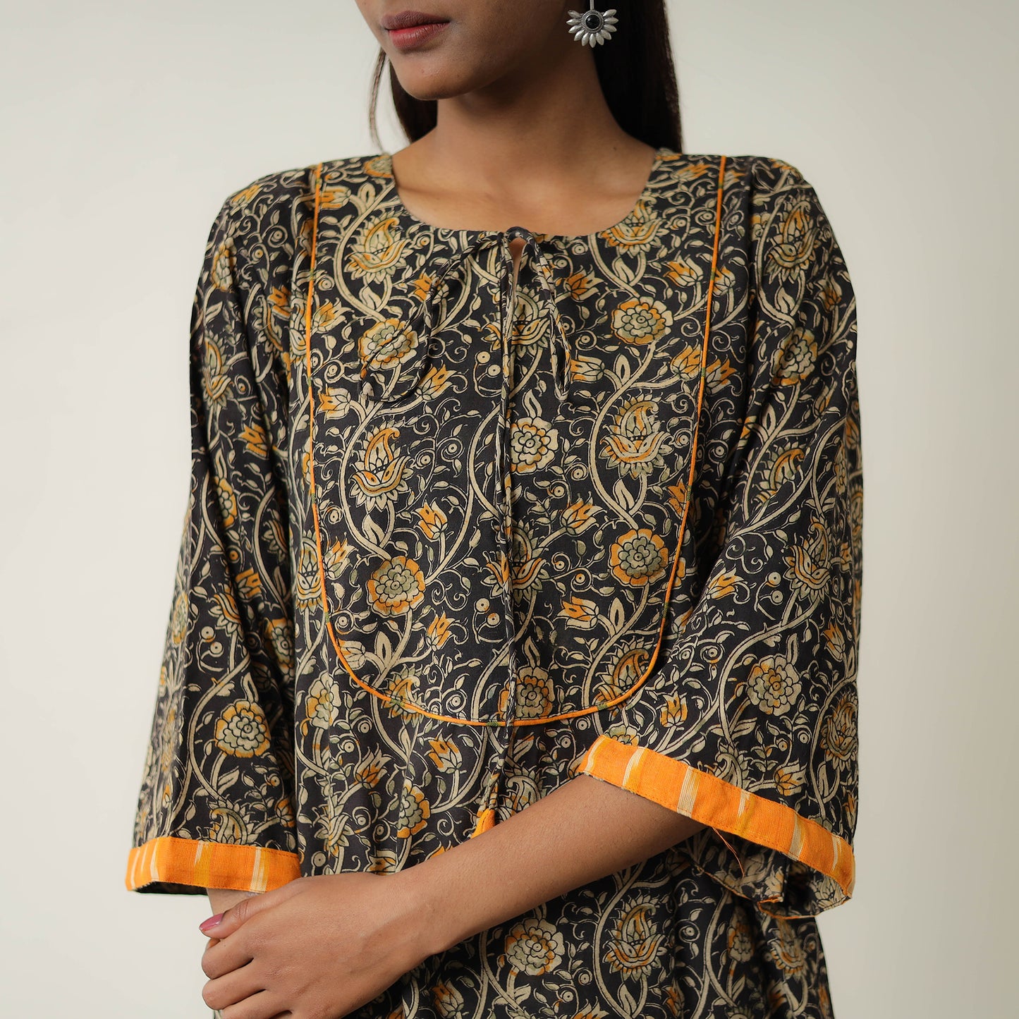 Natural Dyed Block Print Cotton Kalamkari Kurta 06