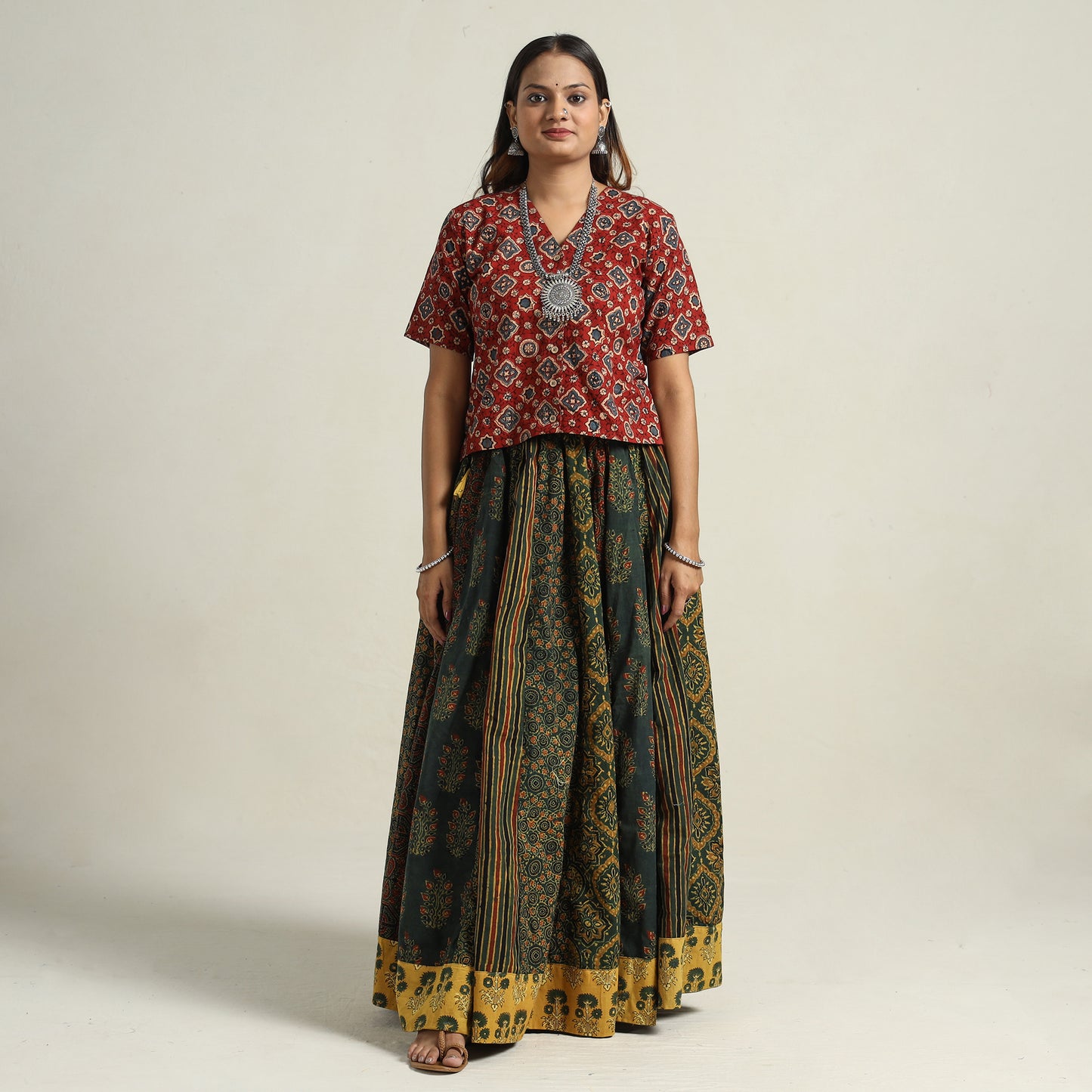 Ajrakh Patchwork Skirt 