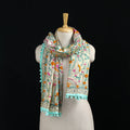 Ranihati Chanderi Silk Hand Embroidered Stole with Pom Pom 248