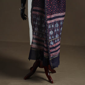 Akola Dabu Hand Block Print Chanderi Silk Handloom Dupatta 20