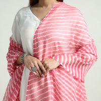 Pink - Leheriya Tie-Dye Kota Doria Cotton Dupatta with Tassels 51