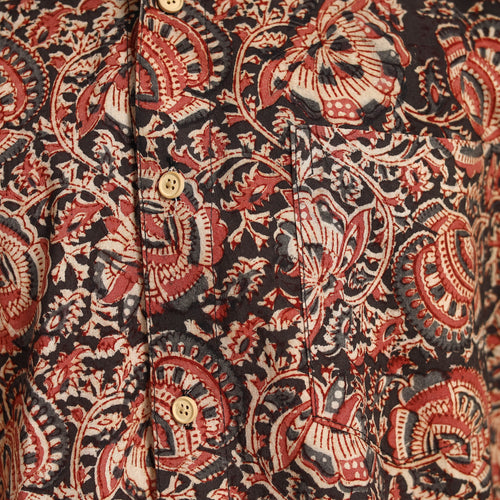 Pedana Block Print Cotton Men Kalamkari Shirt 04