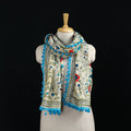 Ranihati Chanderi Silk Hand Embroidered Stole with Pom Pom 249