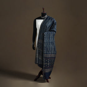 Akola Dabu Hand Block Print Chanderi Silk Handloom Dupatta 21
