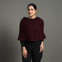 Maroon - Kumaun Hand Knitted Woolen Cowl 135