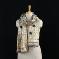 Ranihati Chanderi Silk Hand Embroidered Stole with Pom Pom 251