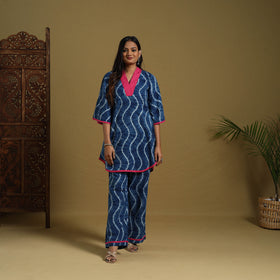  Blue Tie & Dye Cotton Shibori Co-Ord Set Online in India
