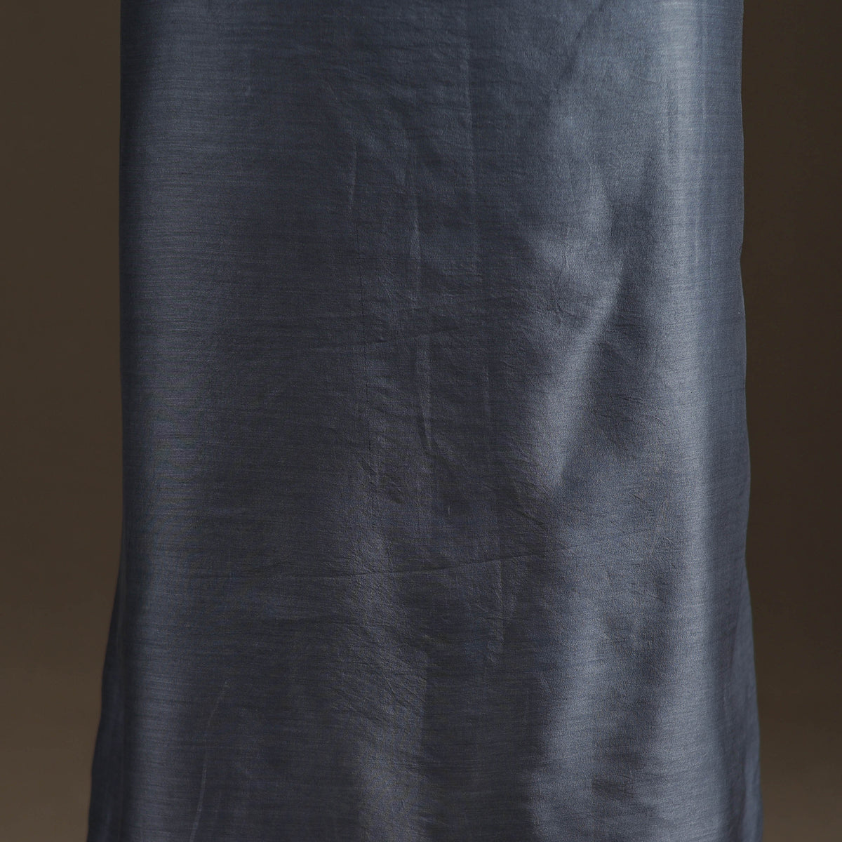 Grey - Handpainted Srikalahasti Handloom Chanderi Silk Unstitched Kurta (2.3M) 28