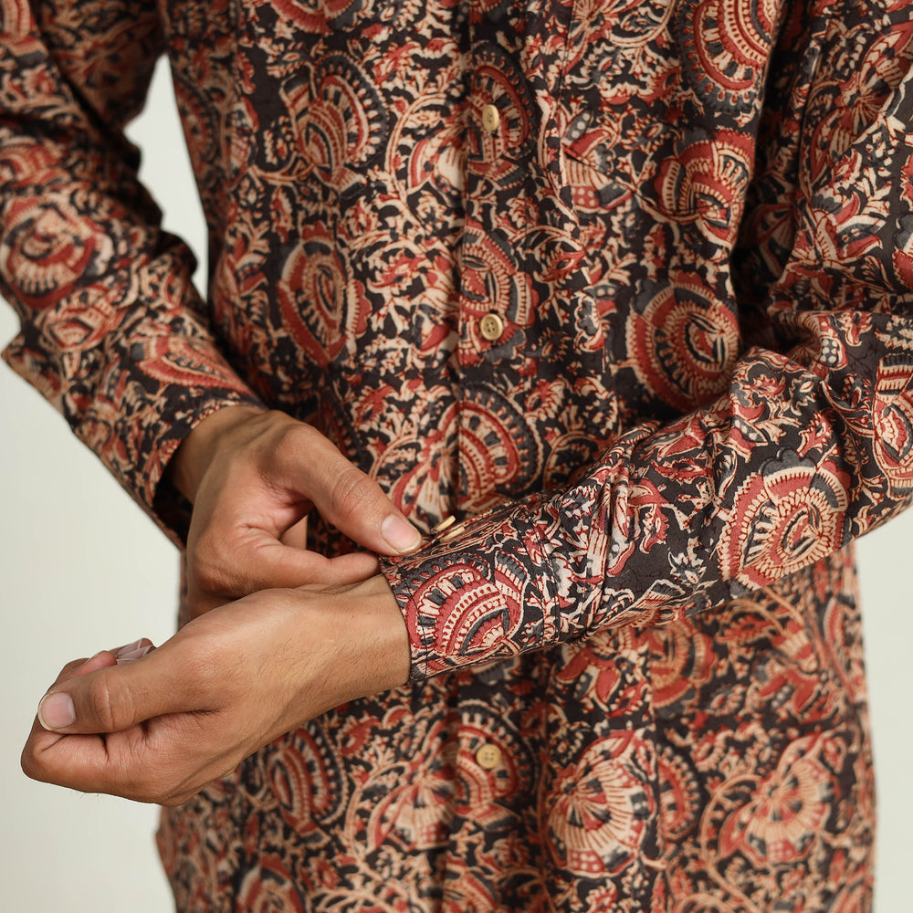 Pedana Block Print Cotton Men Kalamkari Shirt 04