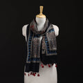 Ajrakh Hand Block Print Natural Dyed Mashru Silk Stole 10
