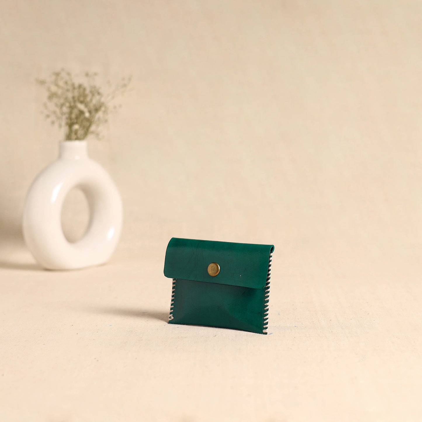 Traditional Kutch Hand Embroidery Leather Card Holder 75