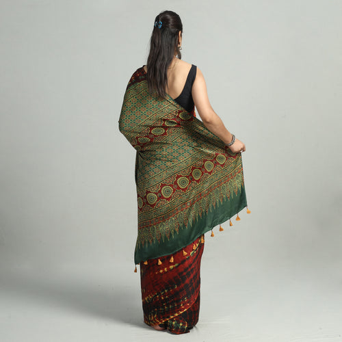 Ajrakh Modal Silk Saree