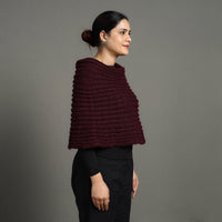 Maroon - Kumaun Hand Knitted Woolen Cowl 135