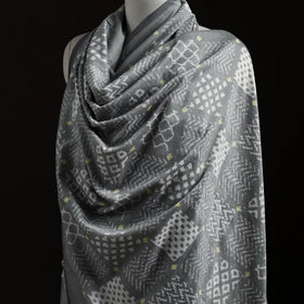 Pochampally Ikat Pure Handwoven Merino Wool x Silk Shawl 03