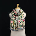 Ranihati Chanderi Silk Hand Embroidered Stole with Pom Pom 252