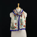 Ranihati Chanderi Silk Hand Embroidered Stole with Pom Pom 253