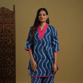  Blue Tie & Dye Cotton Shibori Co-Ord Set Online in India