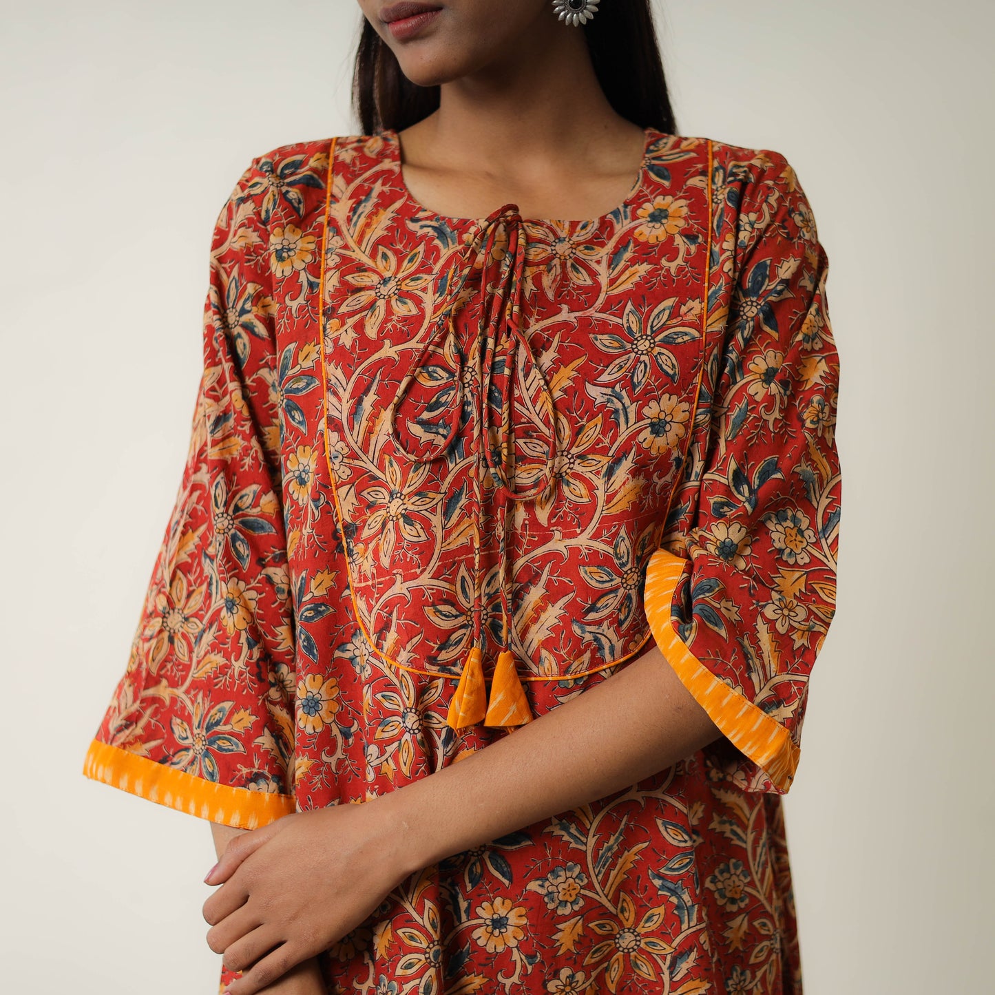 Natural Dyed Block Print Cotton Kalamkari Kurta 07