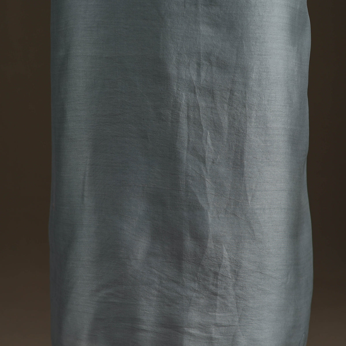 Grey - Handpainted Srikalahasti Handloom Chanderi Silk Unstitched Kurta (2.3M) 29
