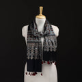 Ajrakh Hand Block Print Natural Dyed Mashru Silk Stole 14