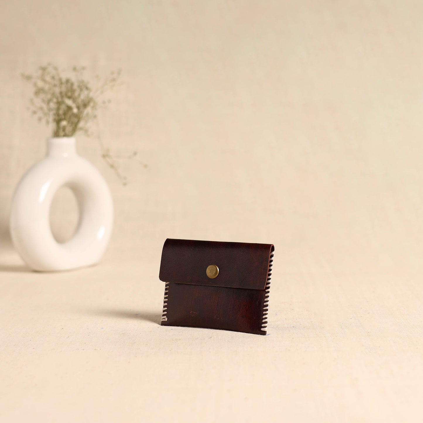 Traditional Kutch Hand Embroidery Leather Card Holder 76