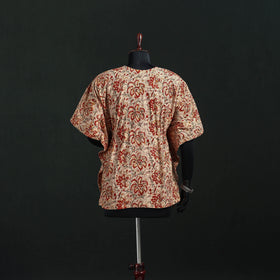 Orange - Kalamkari Hand Block Print Natural Dyed Cotton Kaftan (Short) 35