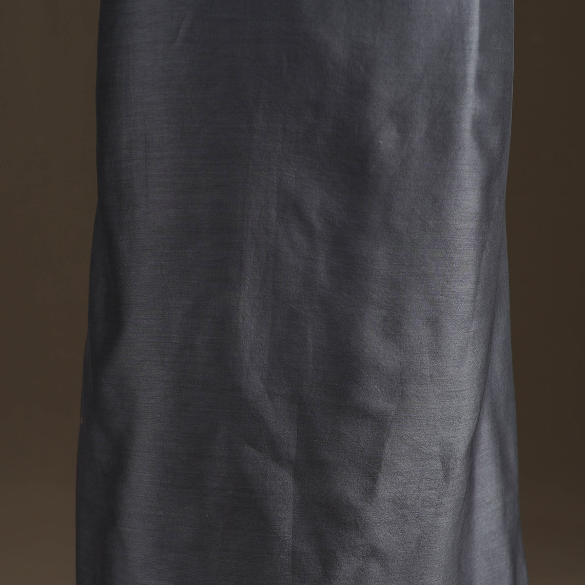 Grey - Handpainted Srikalahasti Handloom Chanderi Silk Unstitched Kurta (2.3M) 30