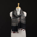 Ajrakh Hand Block Print Natural Dyed Mashru Silk Stole 15