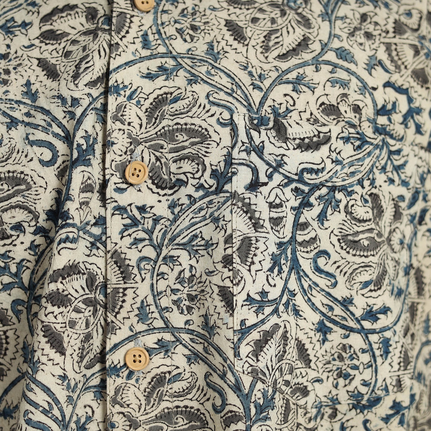 Pedana Block Print Cotton Men Kalamkari Shirt 02